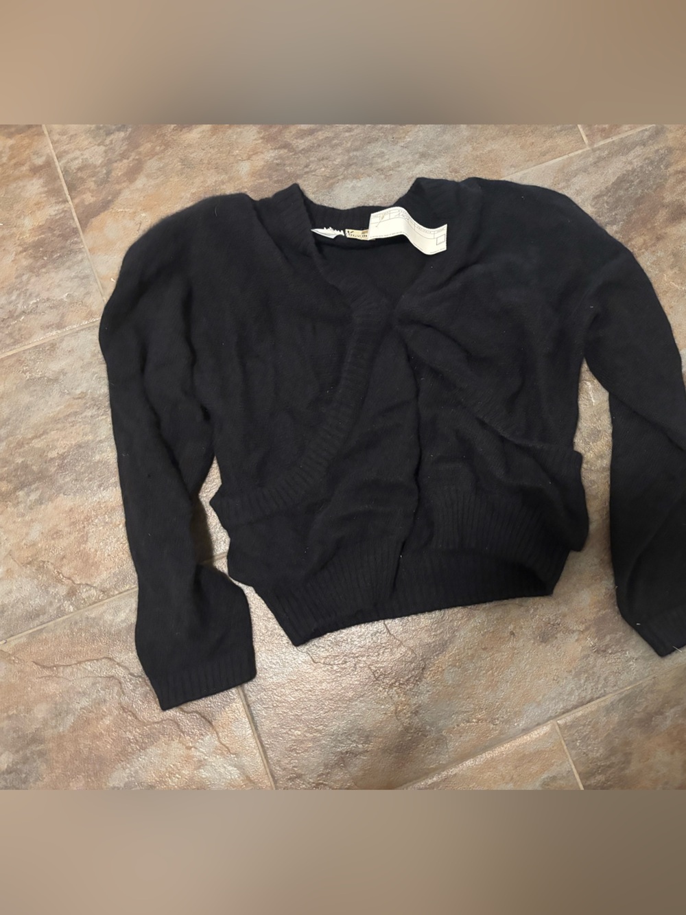 Black Women's V-Neck Sweater vintage Krizia Maglia size 220